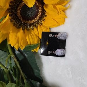 Elegant Silver and Purple Drop Earrings